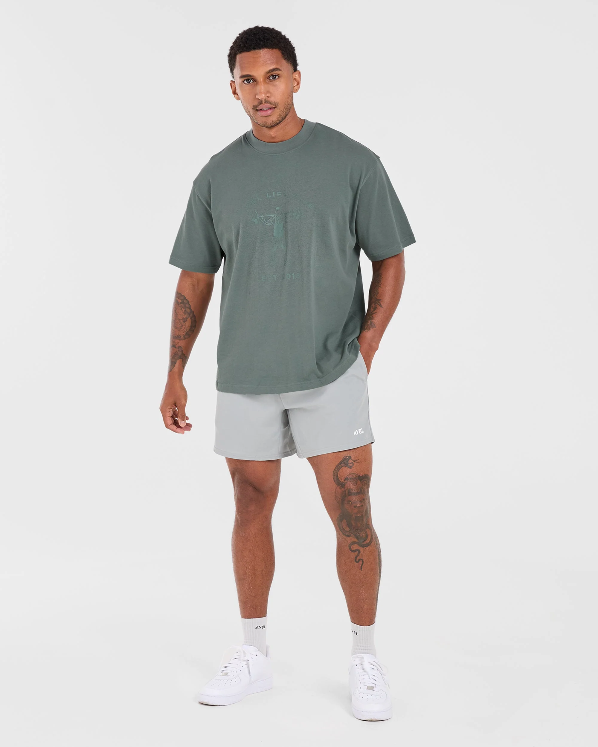 Lift Club Oversized T Shirt - Vintage Sage - Image 11