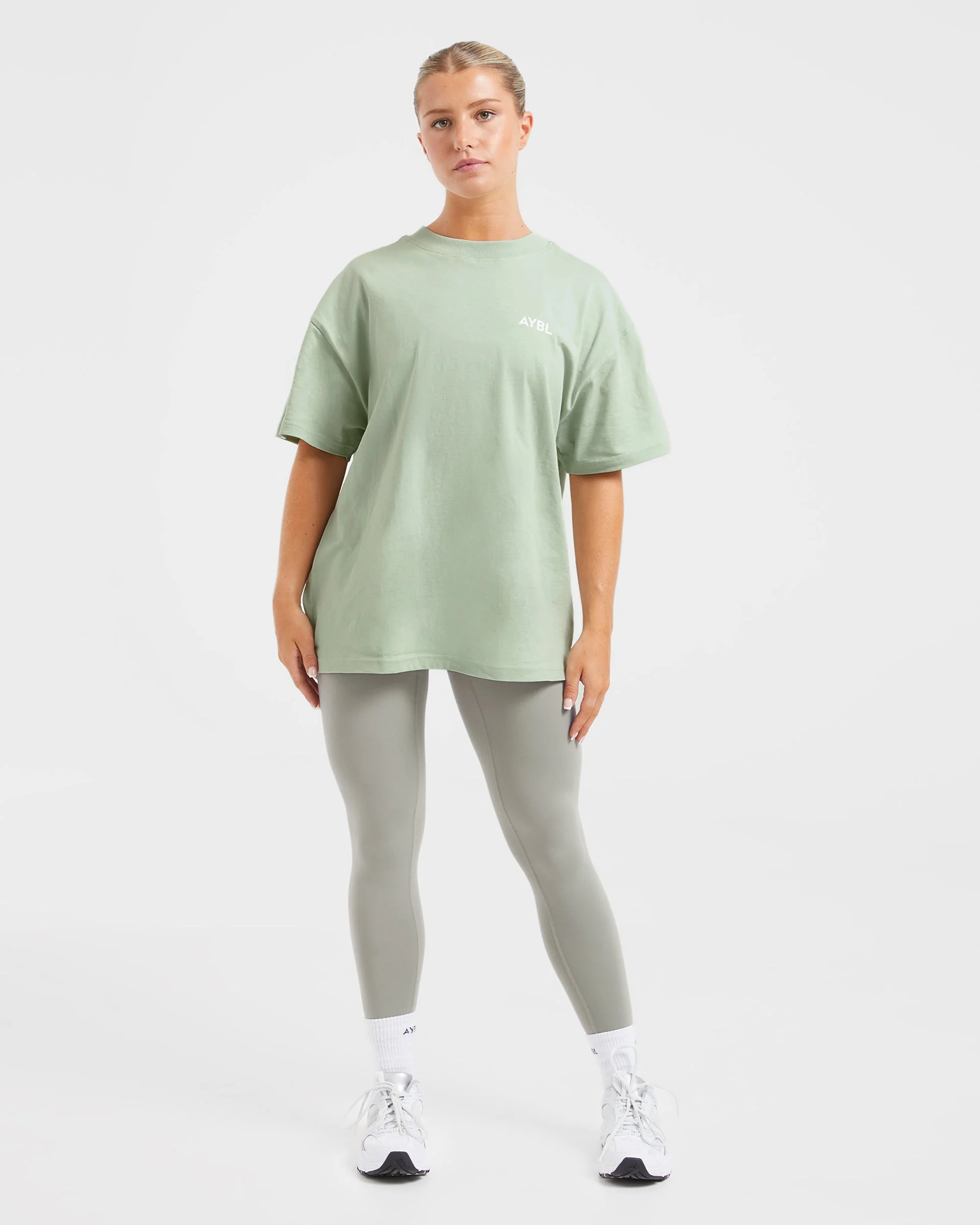Lift Graphic Oversized T Shirt - Light Sage - Image 3