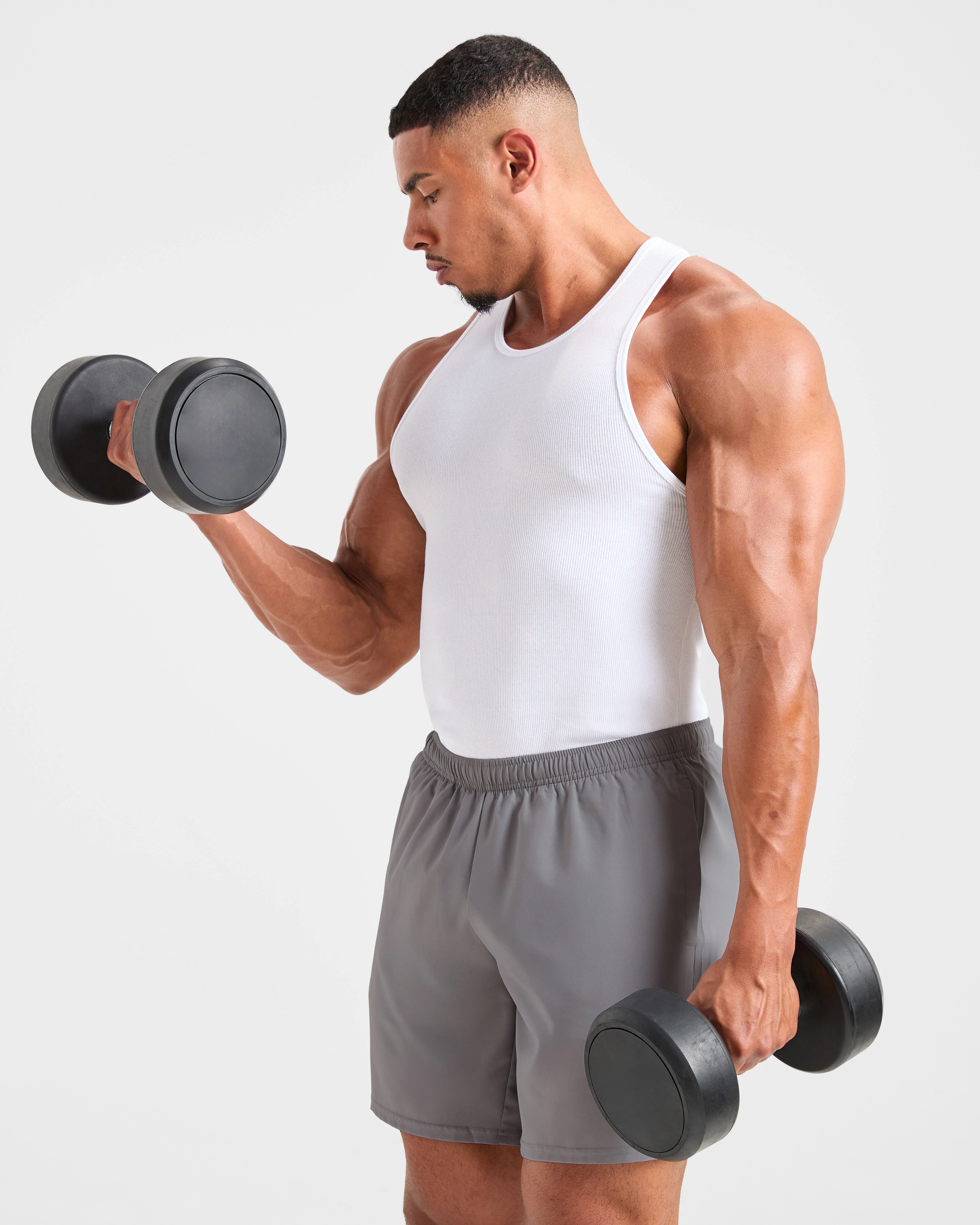 Muscle Ribbed Tank - White - Image 8