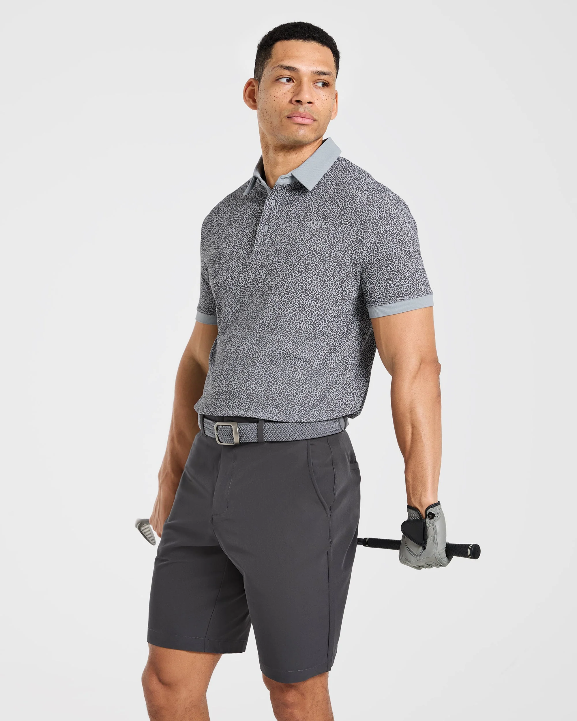 Precision Leopard Polo - Charcoal - Image 7