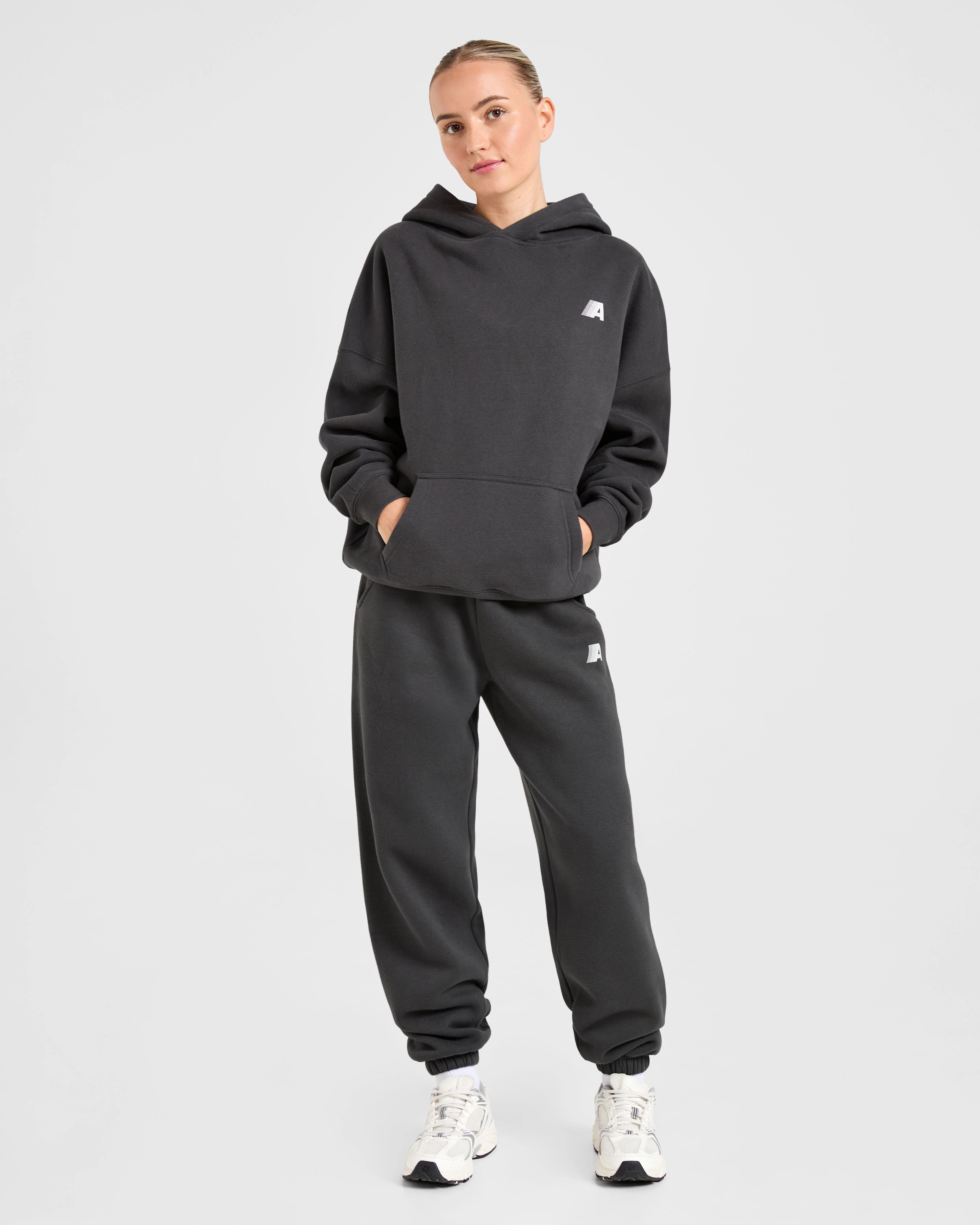 Retro Athletics Oversized Joggers - Charcoal - Image 3