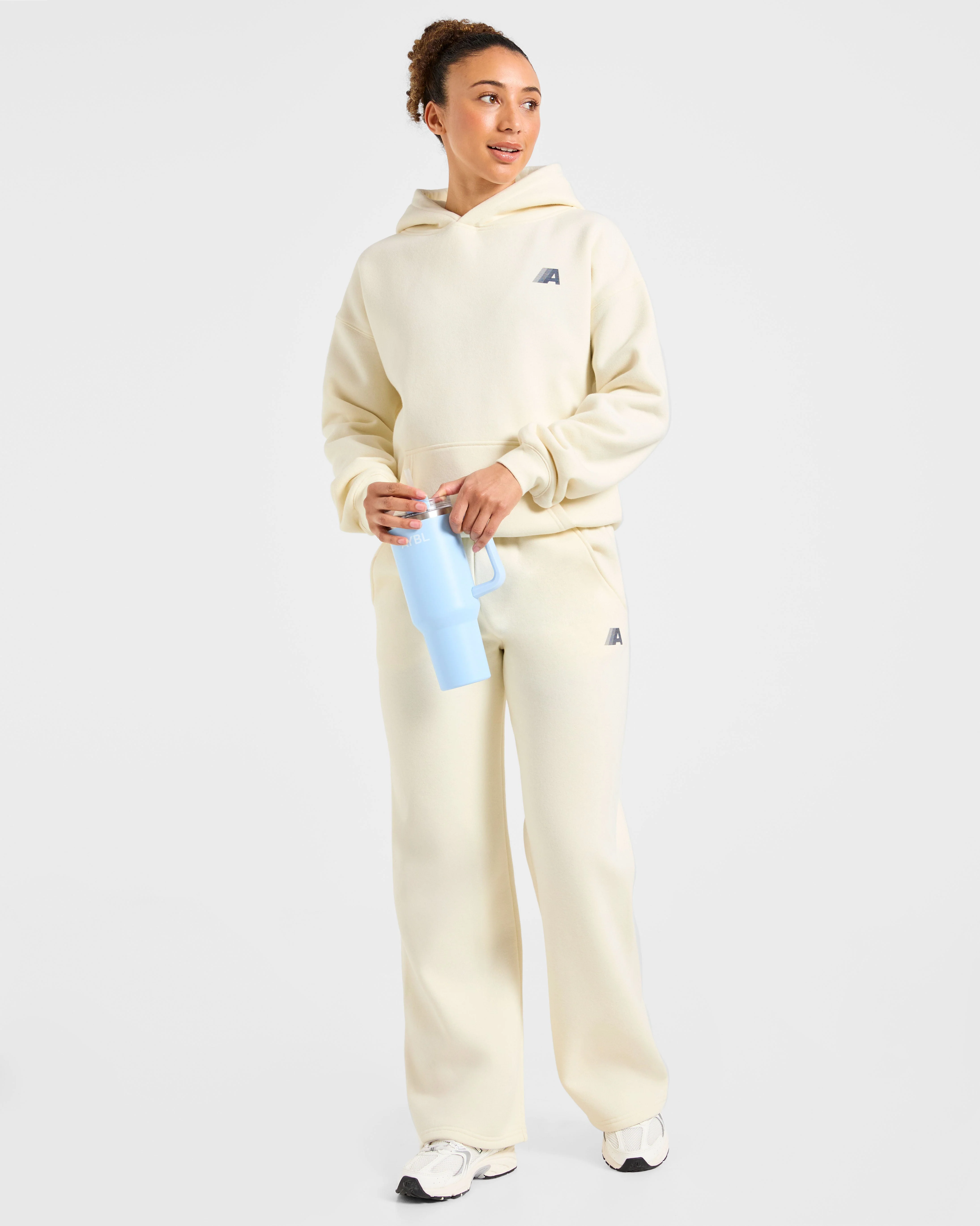 Retro Athletics Oversized Straight Leg Joggers - Butter Yellow/Navy - Image 8