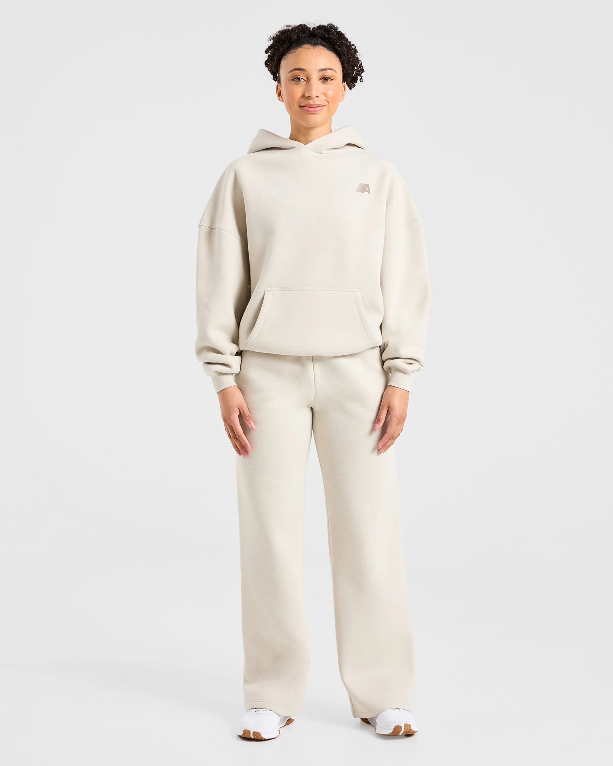 Retro Athletics Oversized Straight Leg Joggers - Sand - Image 3