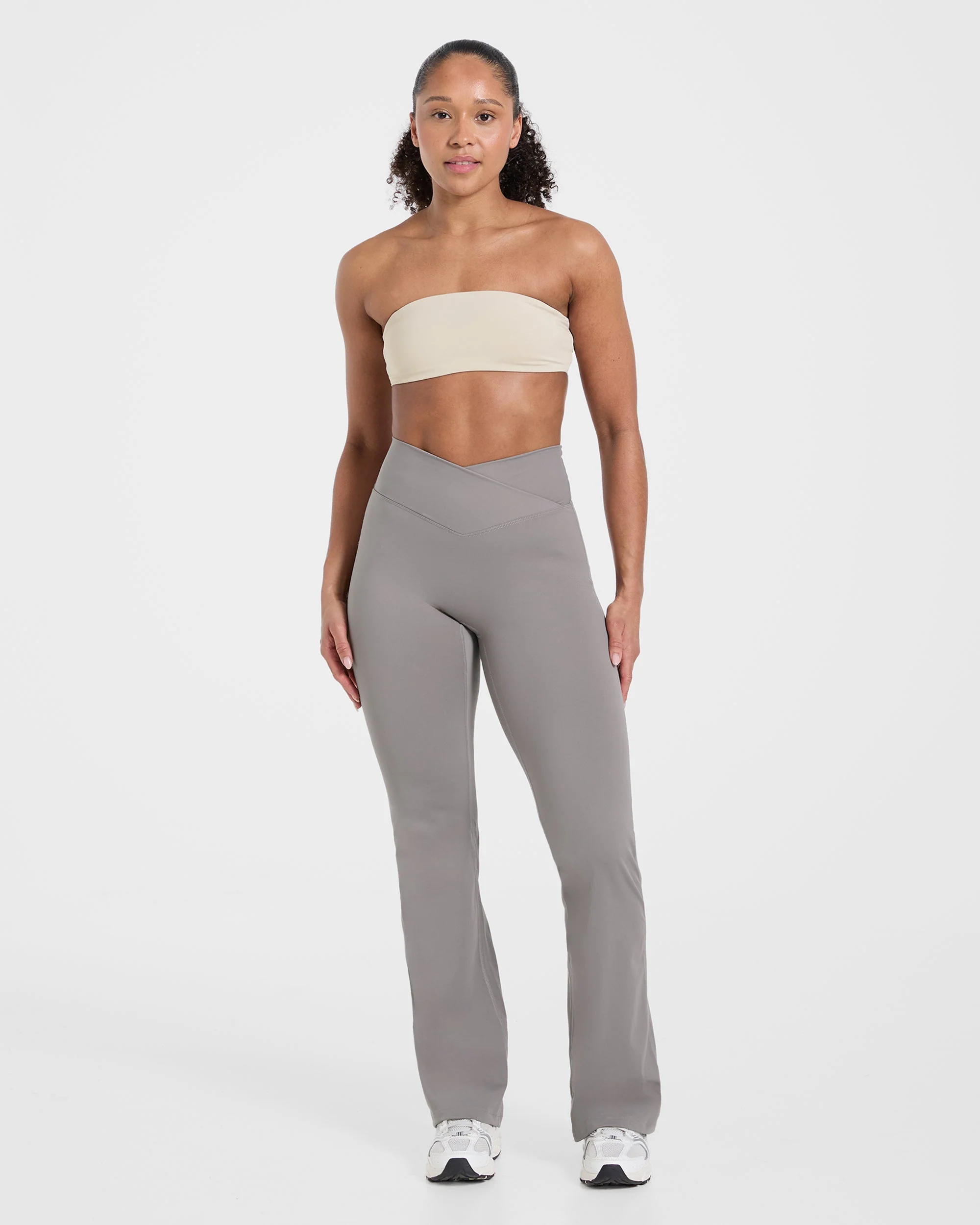Sculpt Wrap Flared Leggings - Smoke Grey - Image 3