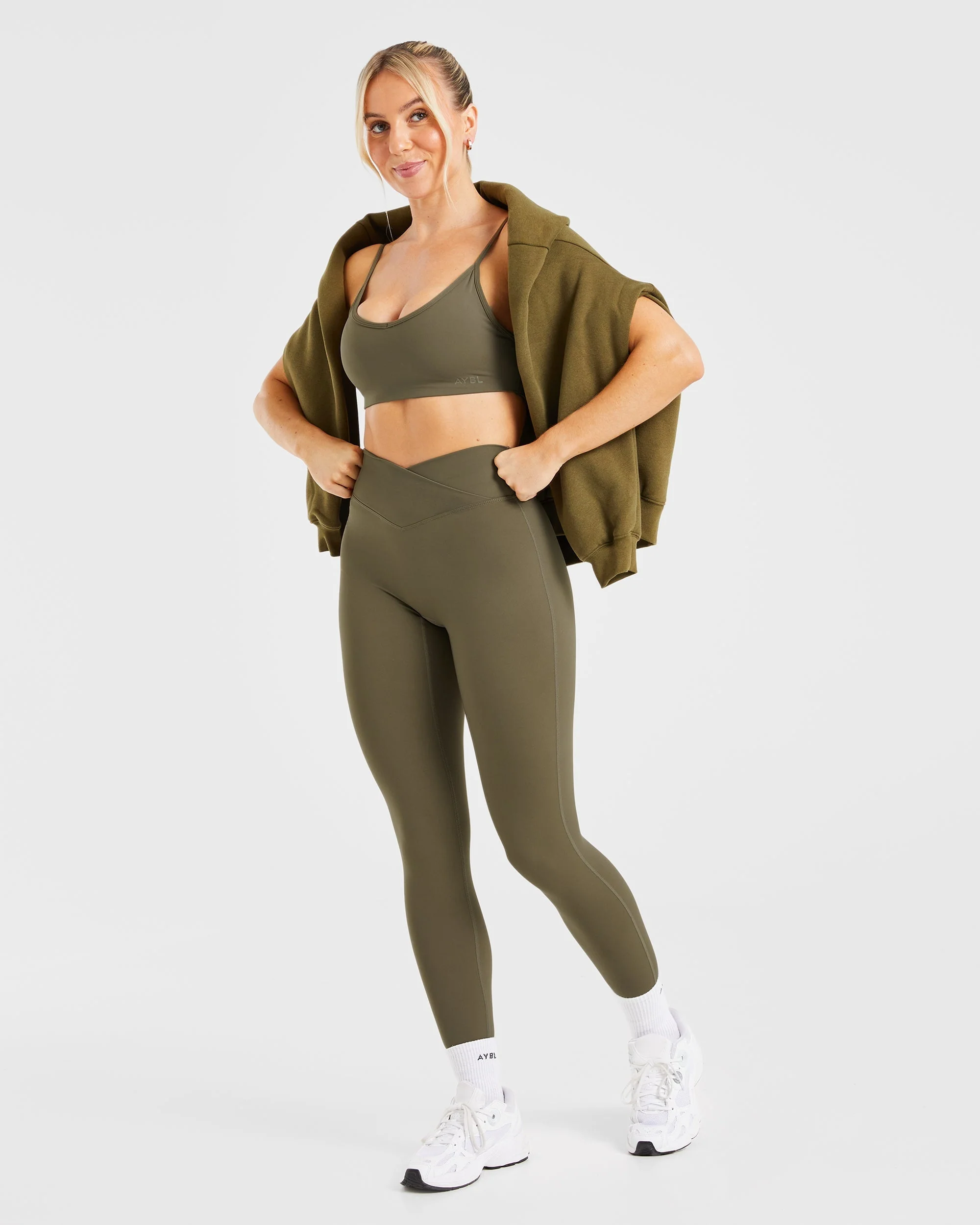 Sculpt Wrap Leggings - Deep Khaki - Image 7