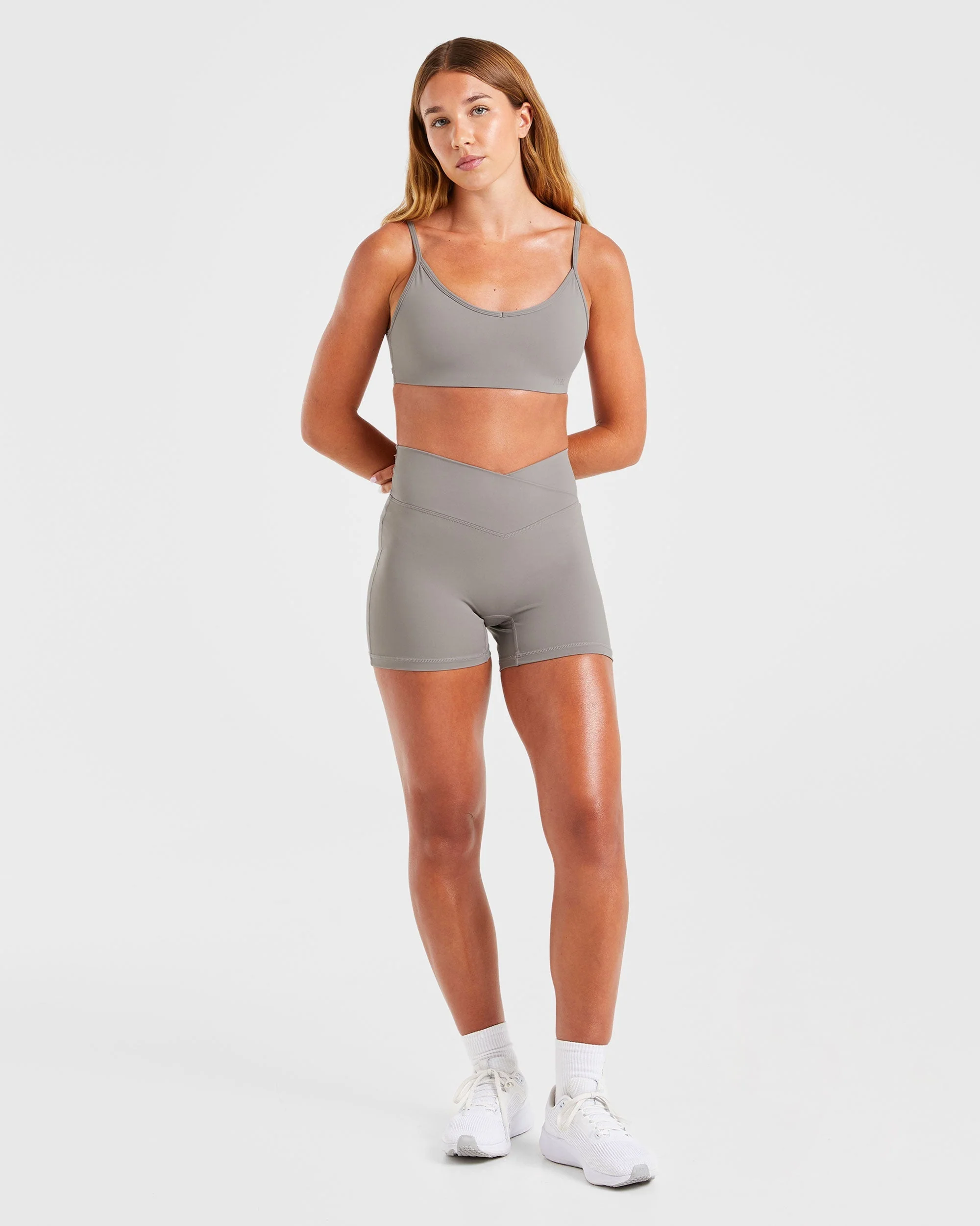 Sculpt Wrap Sports Bra - Smoke Grey - Image 3