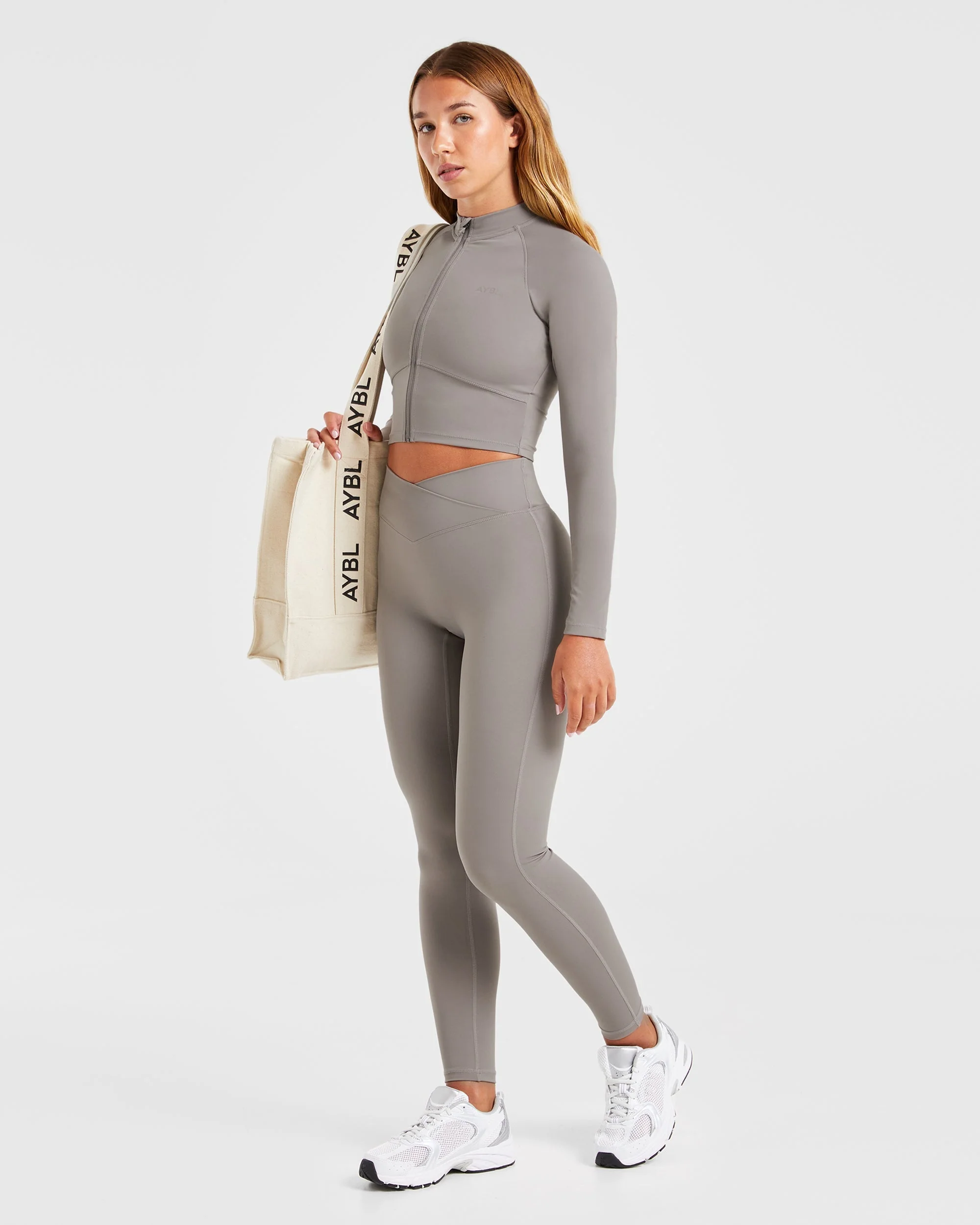 Sculpt Wrap Zip Up Jacket - Smoke Grey - Image 7