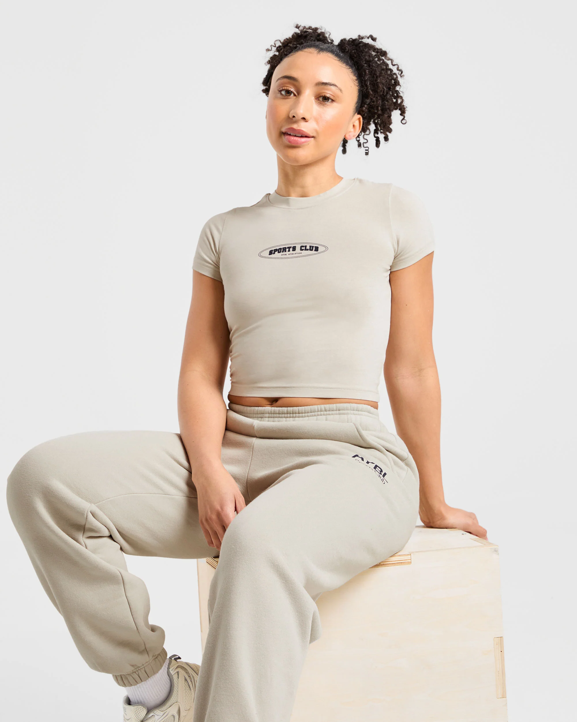Sports Club Baby Tee - Beige/Navy - Image 15