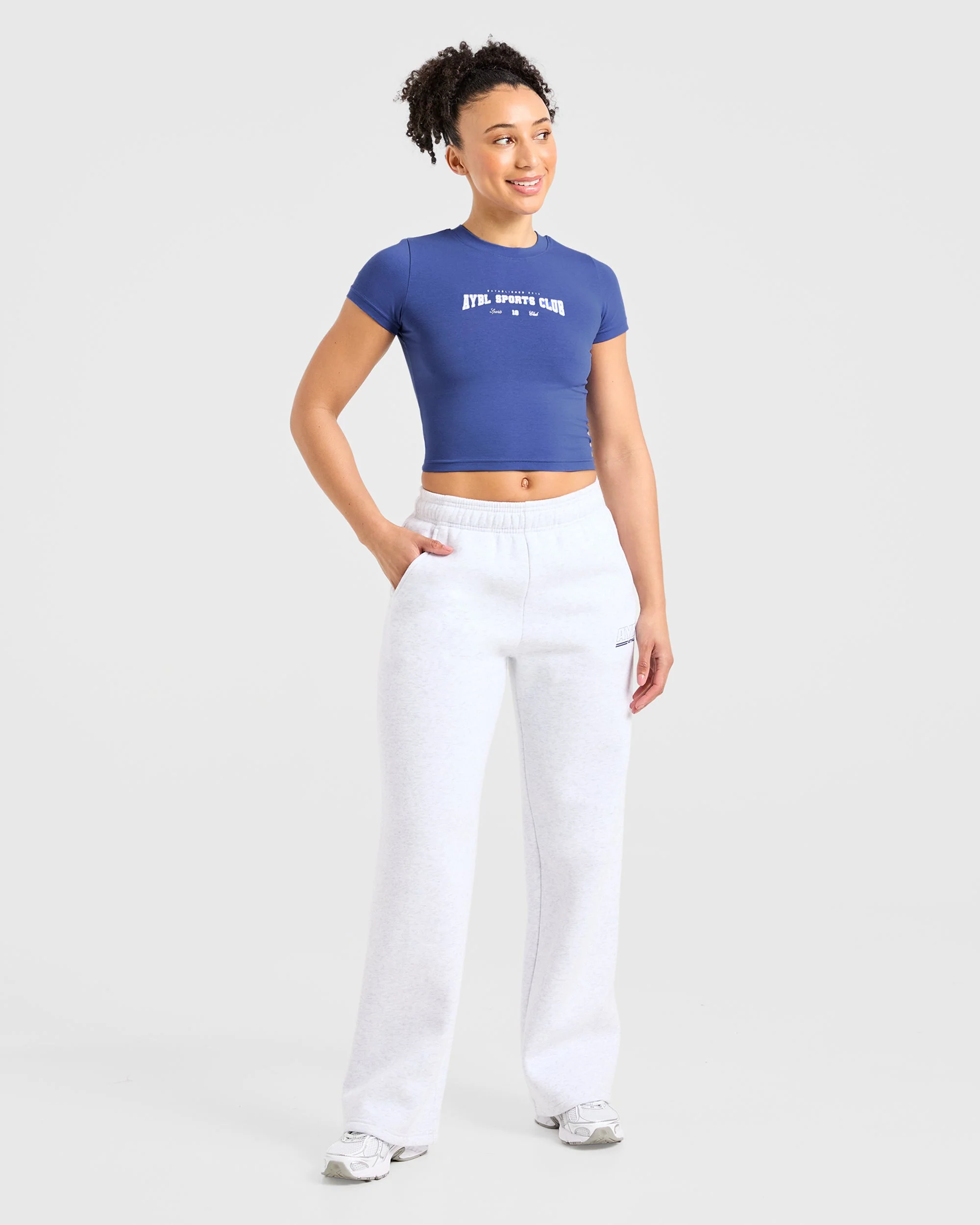 Sports Club Varsity Baby Tee - Cobalt - Image 3
