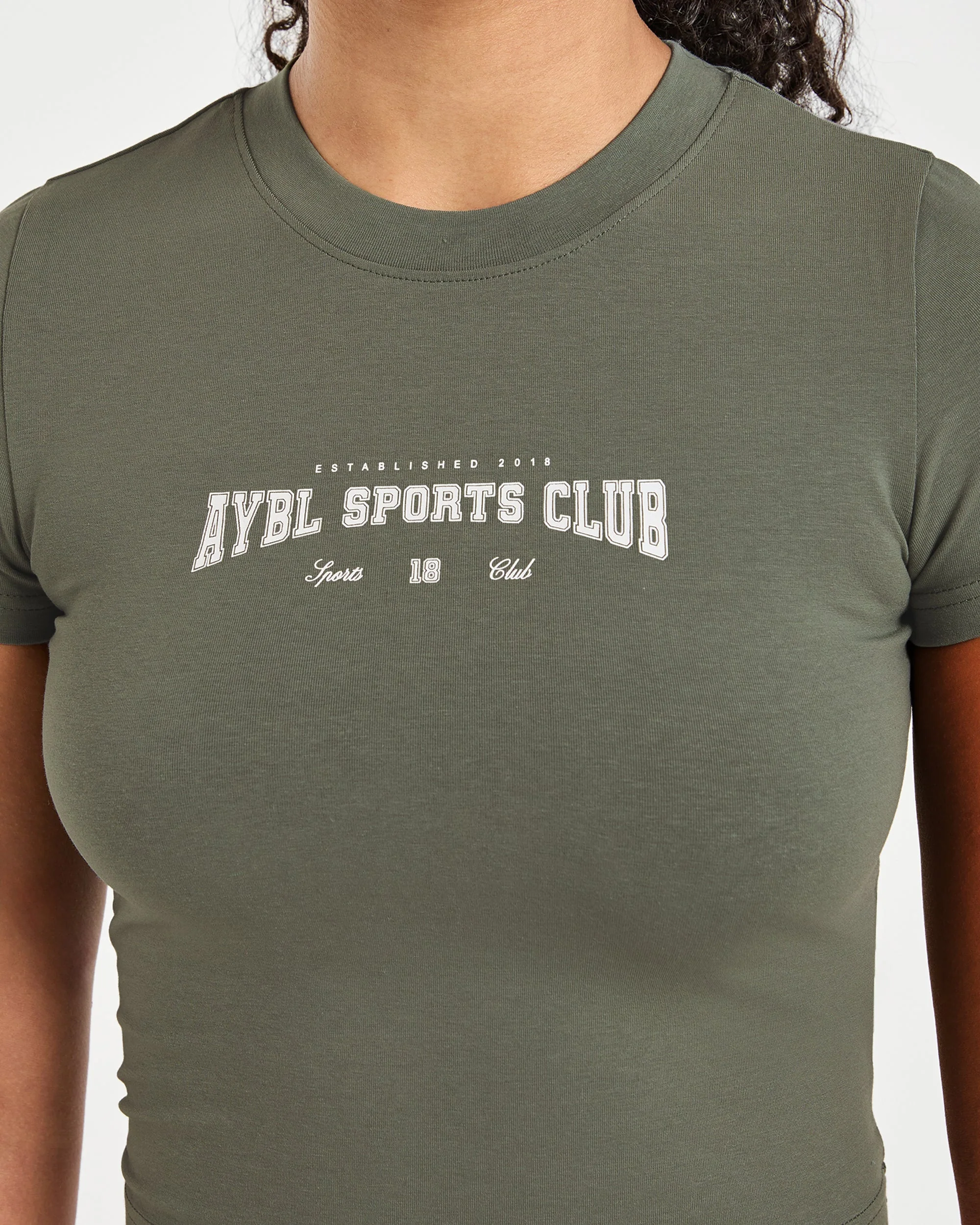 Sports Club Varsity Baby Tee - Forest Green - Image 5