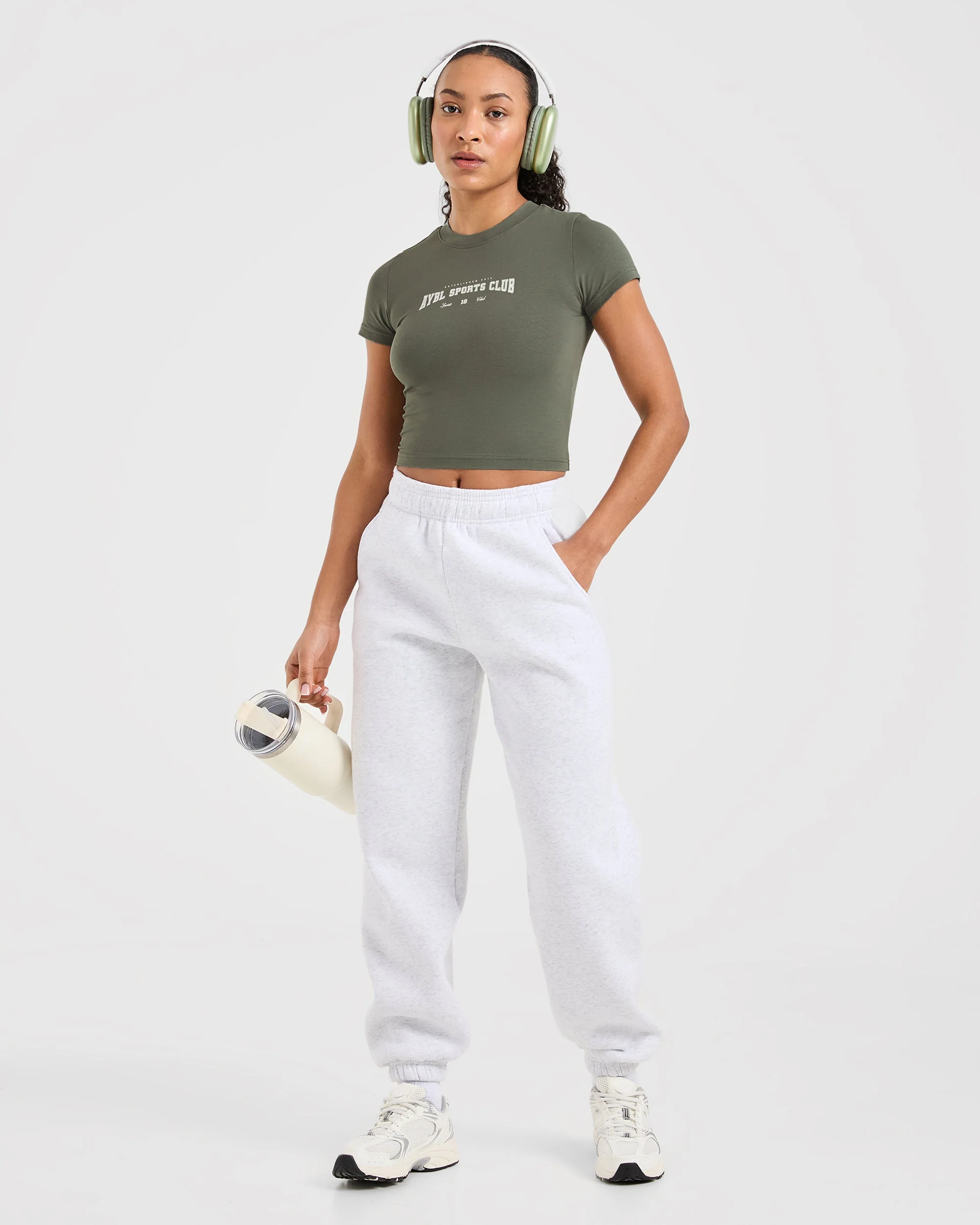 Sports Club Varsity Baby Tee - Forest Green - Image 8