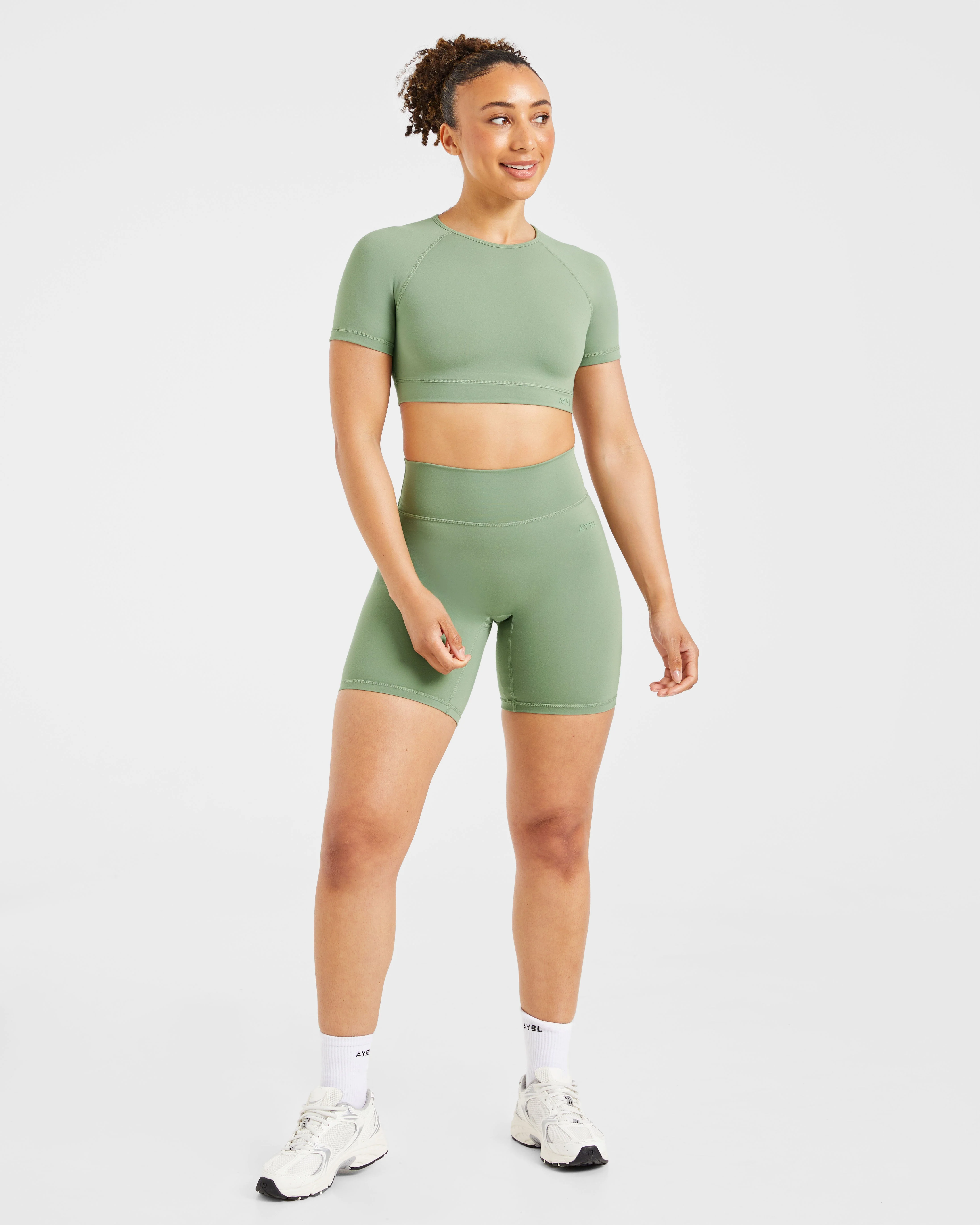 Staple Crop Top - Olive Green - Image 3