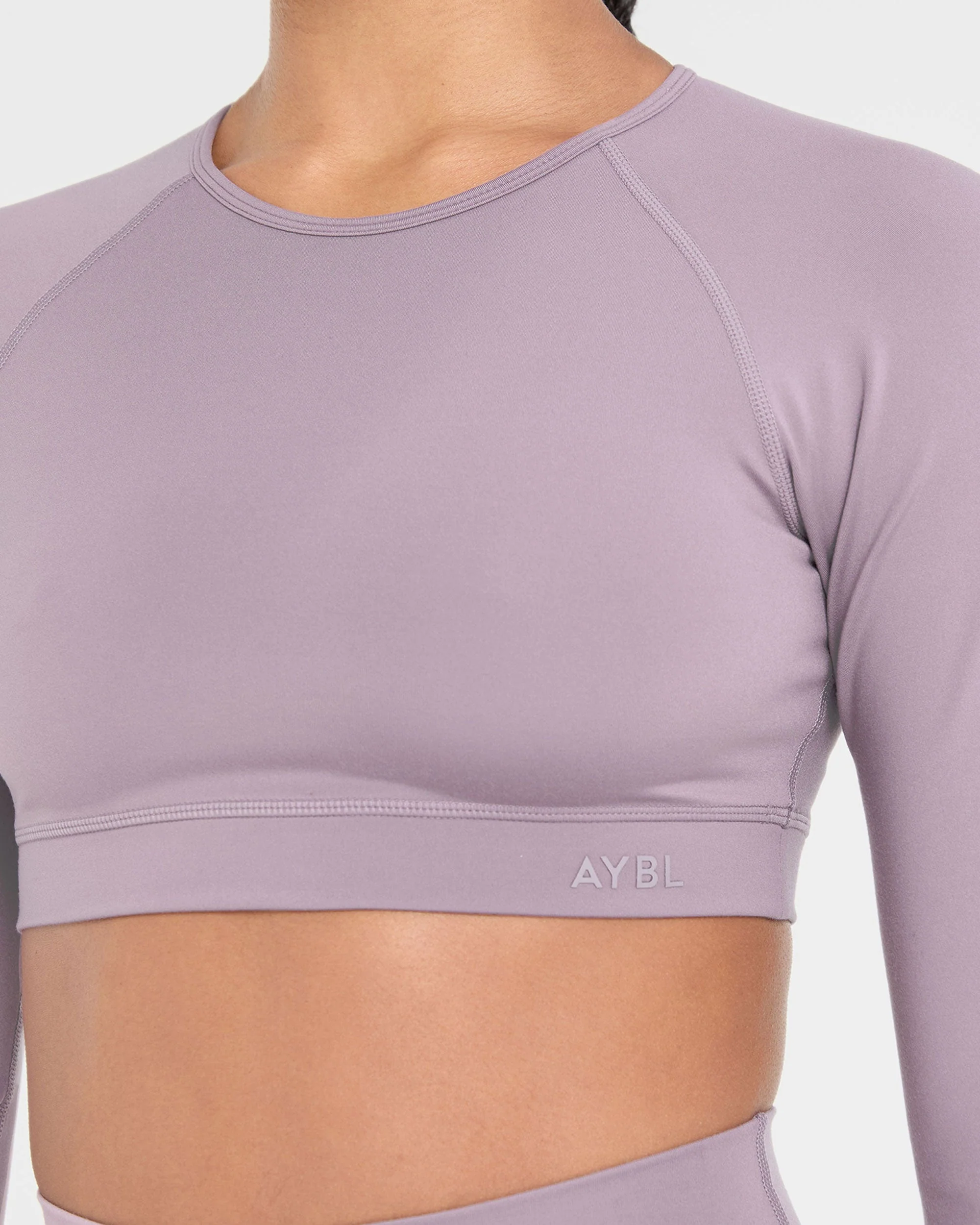 Staple Long Sleeve Crop Top - Mauve Purple - Image 5