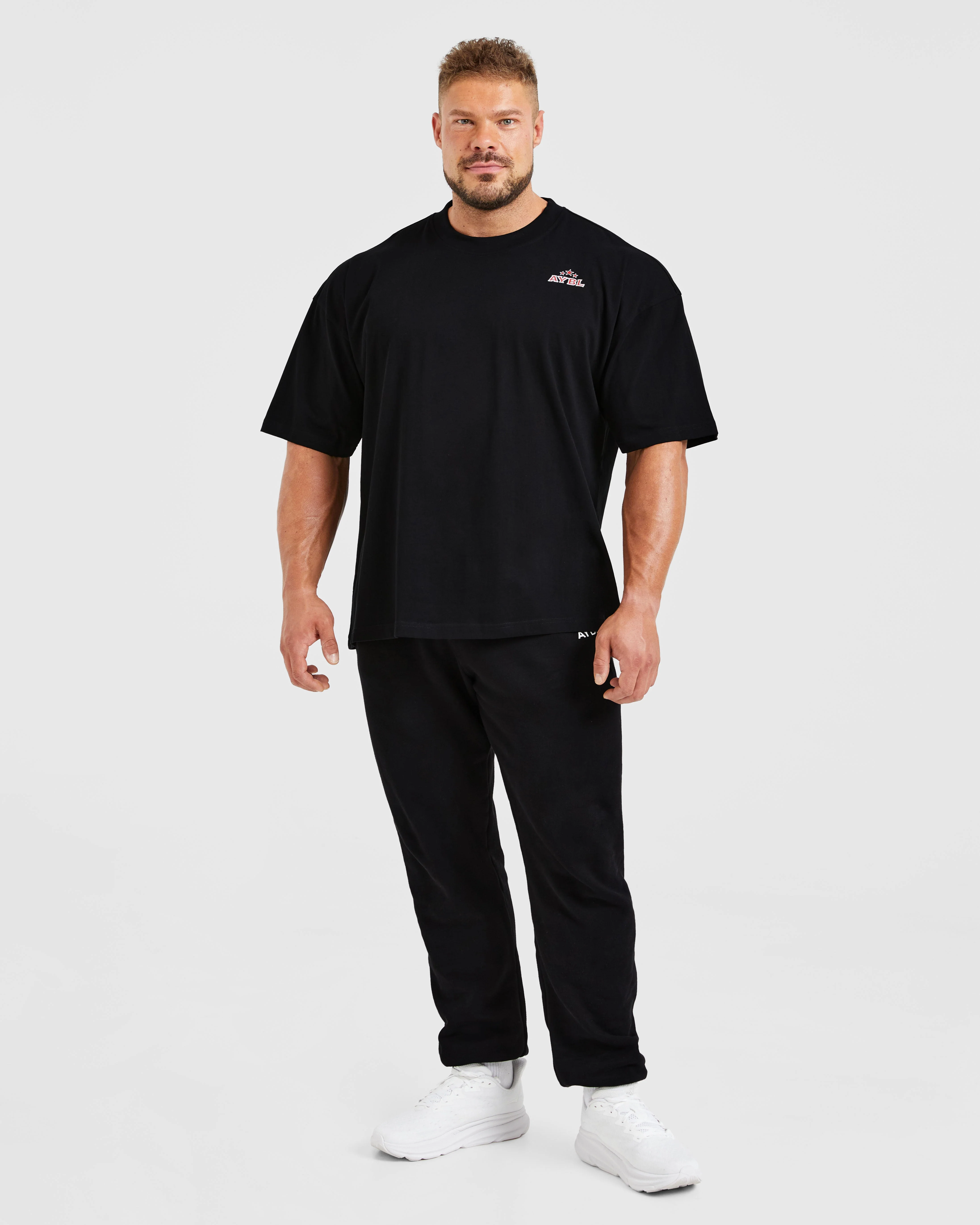 Wesley Vissers X Body Building Essentials Oversized T Shirt - Black/Red - Image 3
